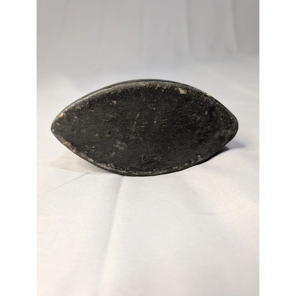 Vintage Rustic Handmade‎ Triangular Black and Beige  Geometric Pottery Vase